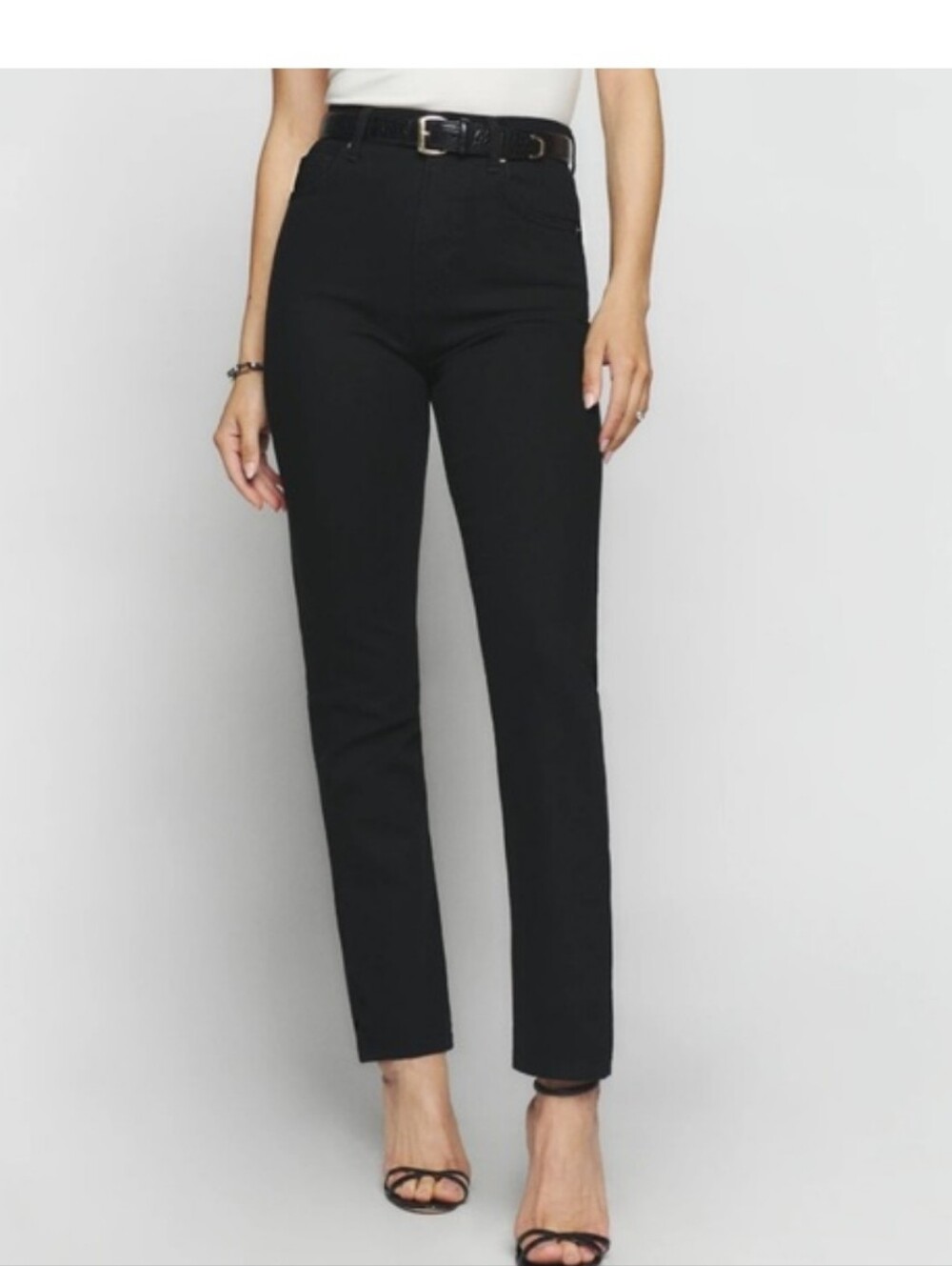 Reformation Liza Ultra High-Rise Slim Straight Leg Women’s Jeans in Black 29